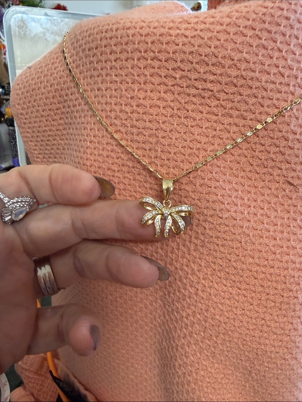 Gold Crystal Palm Tree Pendant Necklace - Women Jewelry
